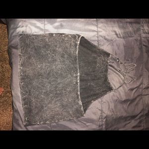 Gray marbel crop halter top